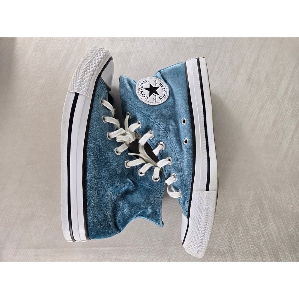 Converse Chuck Taylor All Star Blue Velvet High Top Sneakers 557928F Womens 8 - Picture 6 of 10